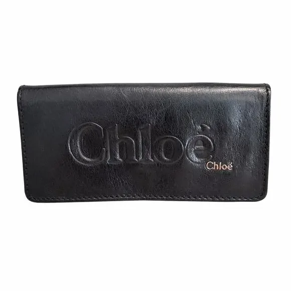 Chloé Black Lambskin Leather Wallet w/ Box & COA Card - Picture 2 of 12